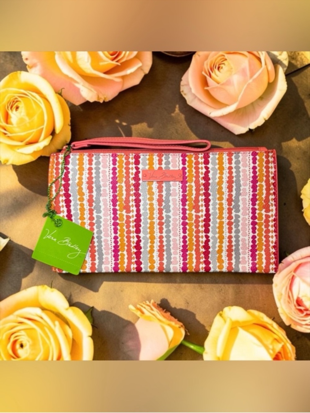 VERA BRADLEY Confetti
Stripe Slim Zip Wristlet/NWT